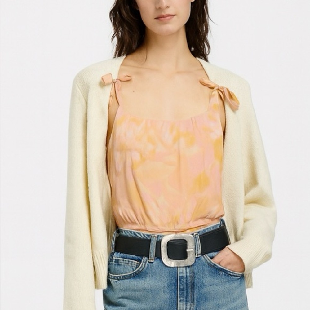 Brand new with tags! Free People Peach and Yellow Tank Top - Picture 3 of 3